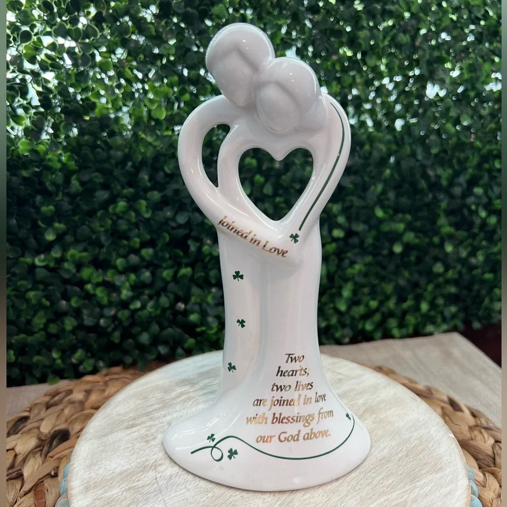 Joined in Love Wedding Cake Topper Bell | Table Accent | Shamrocks and Heart